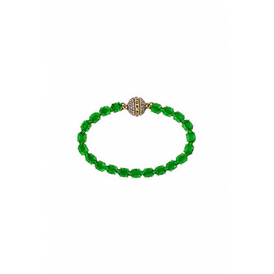 Pulseira Cristal Verde Exclusive Ouro Vintage 2